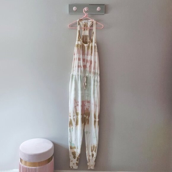 NWT Young Fabulous & Broke Eberhart green & pink tie dye jumpsuit, XS - Picture 11 of 12